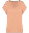NS312 Native Spirit Ladies Oversized V Neck T-Shirt Apricot colour image